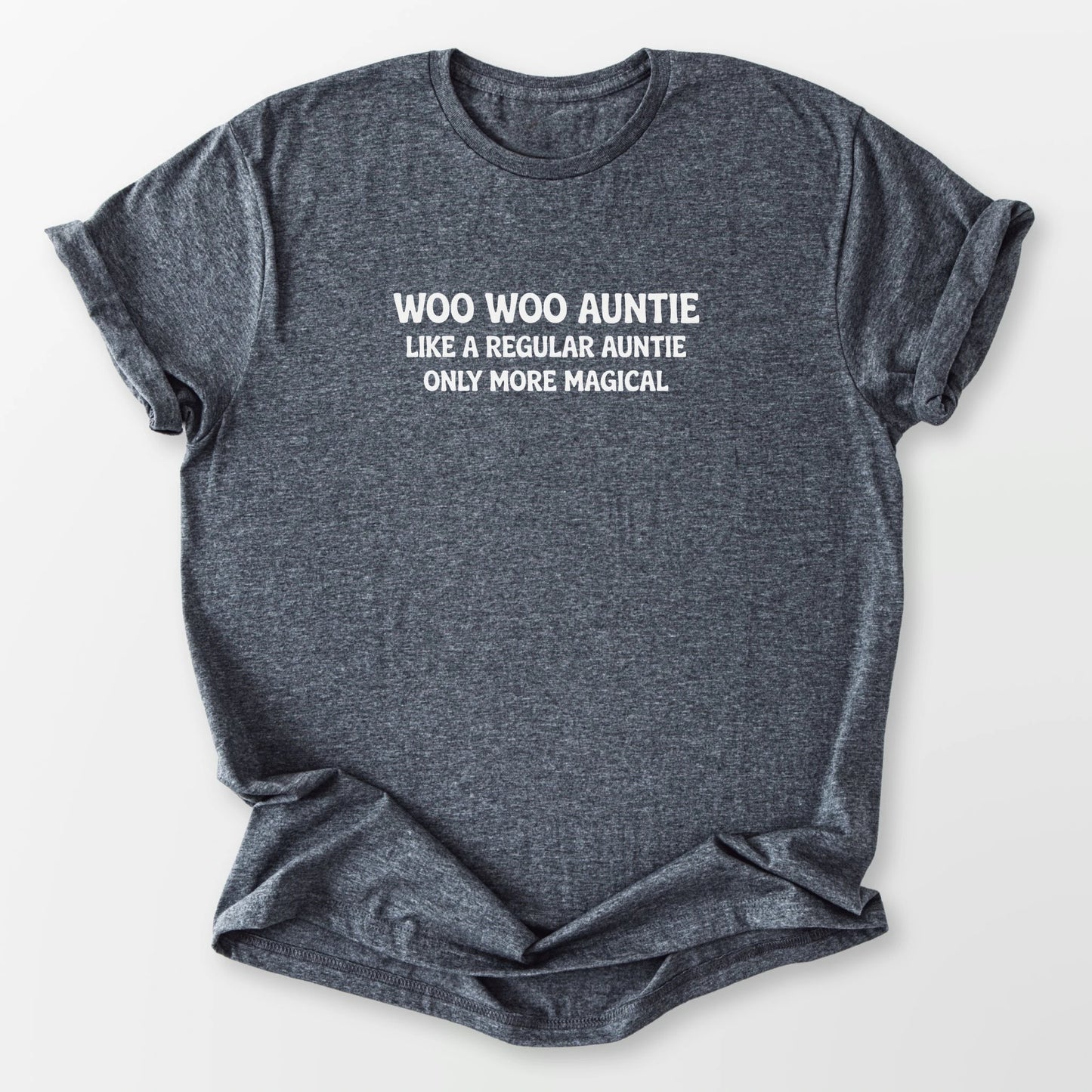Woo Woo Auntie Tee Dark Heather Grey T-Shirt
