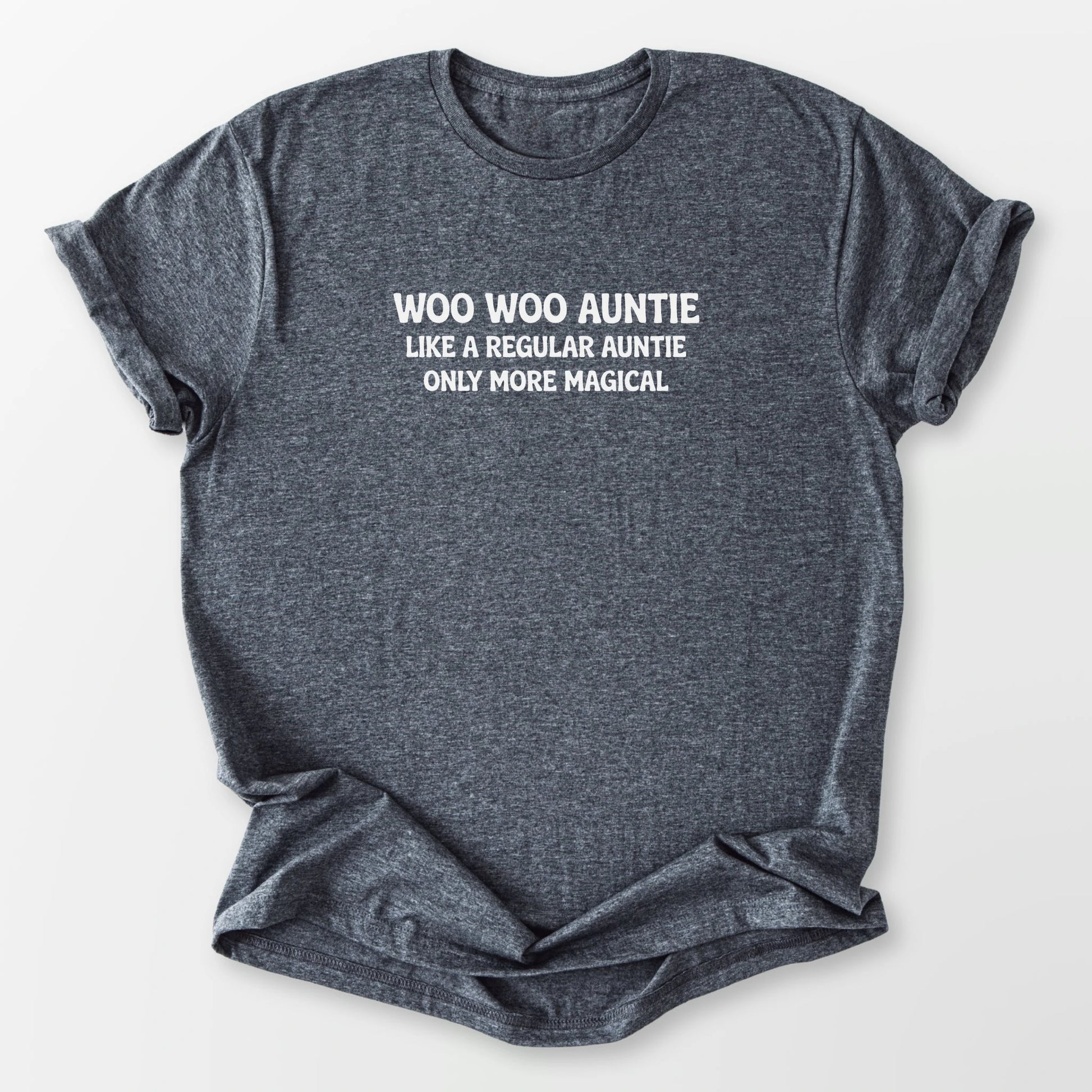 Woo Woo Auntie Tee Dark Heather Grey T-Shirt