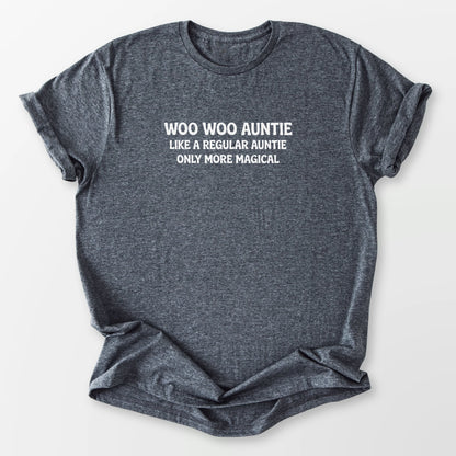 Woo Woo Auntie Tee Dark Heather Grey T-Shirt