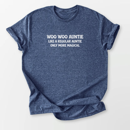 Woo Woo Auntie Tee Heather Navy T-Shirt