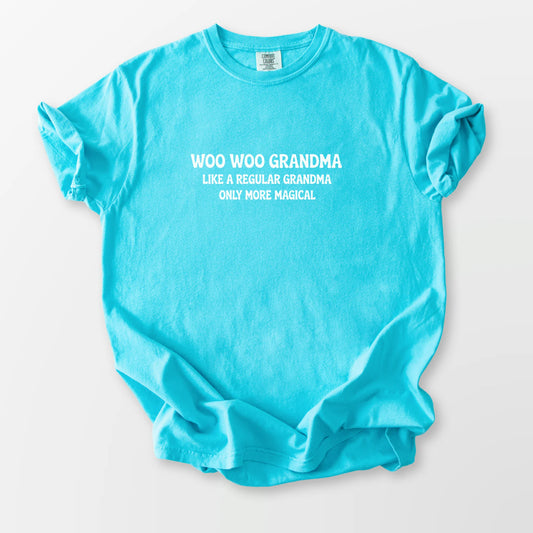 Woo Woo Grandma Comfort Tee Lagoon Blue T-Shirt