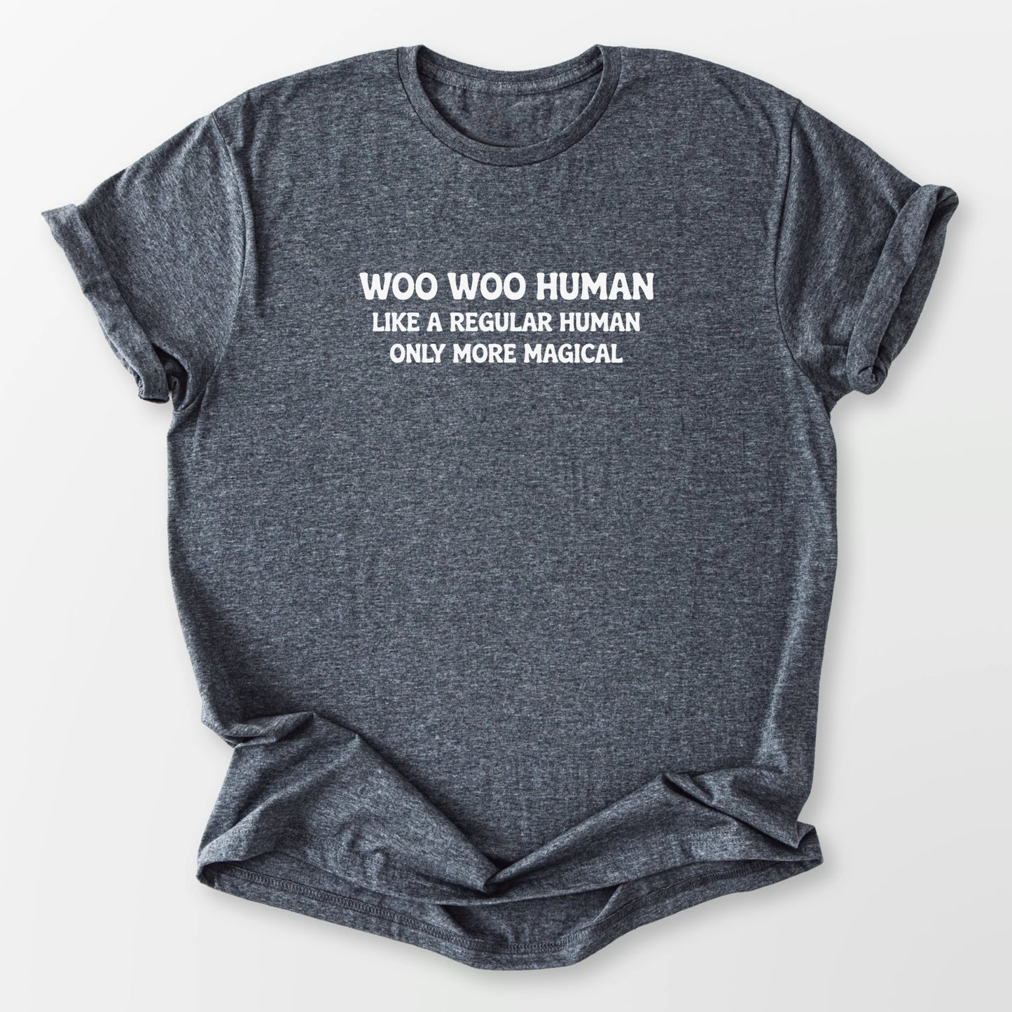 Woo Woo Human Tee Dark Heather Grey T-Shirt