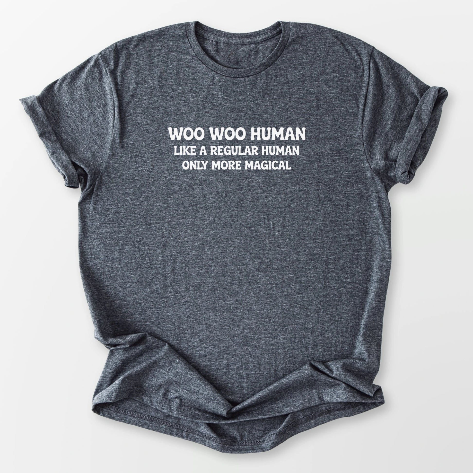 Woo Woo Human Tee Dark Heather Grey T-Shirt