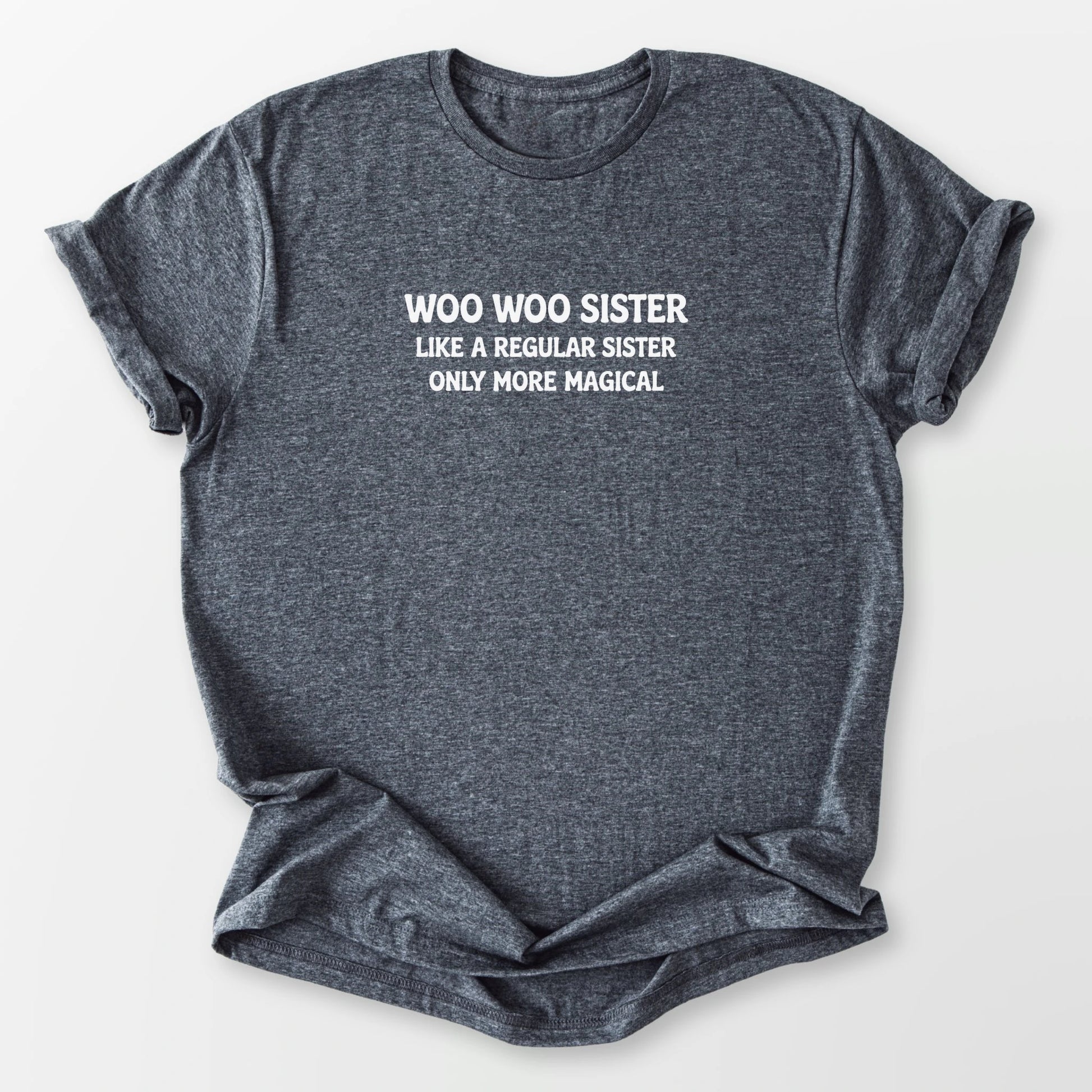 Woo Woo Sister Tee Dark Heather Grey T-Shirt