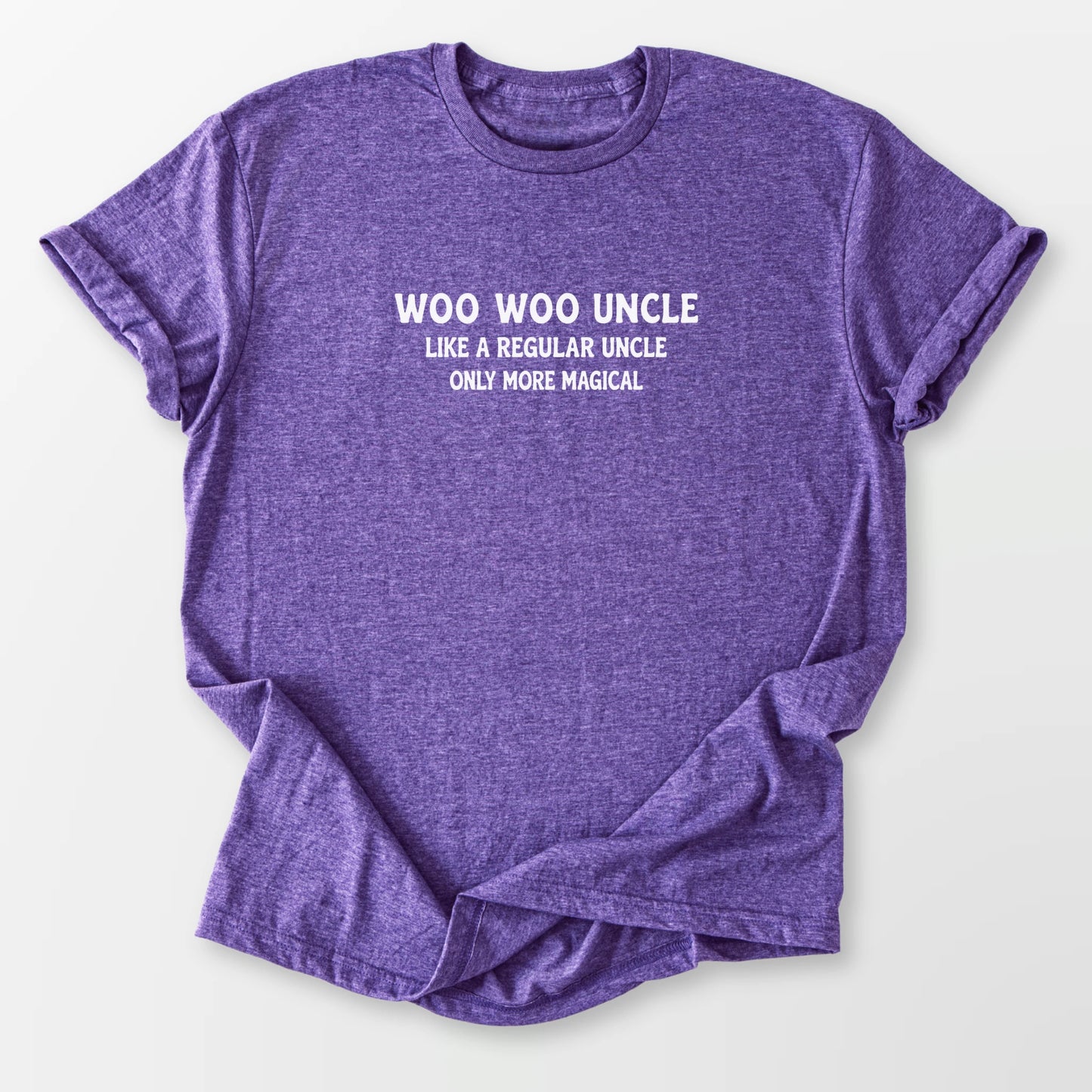 Woo Woo Uncle Tee Heather Purple T-Shirt