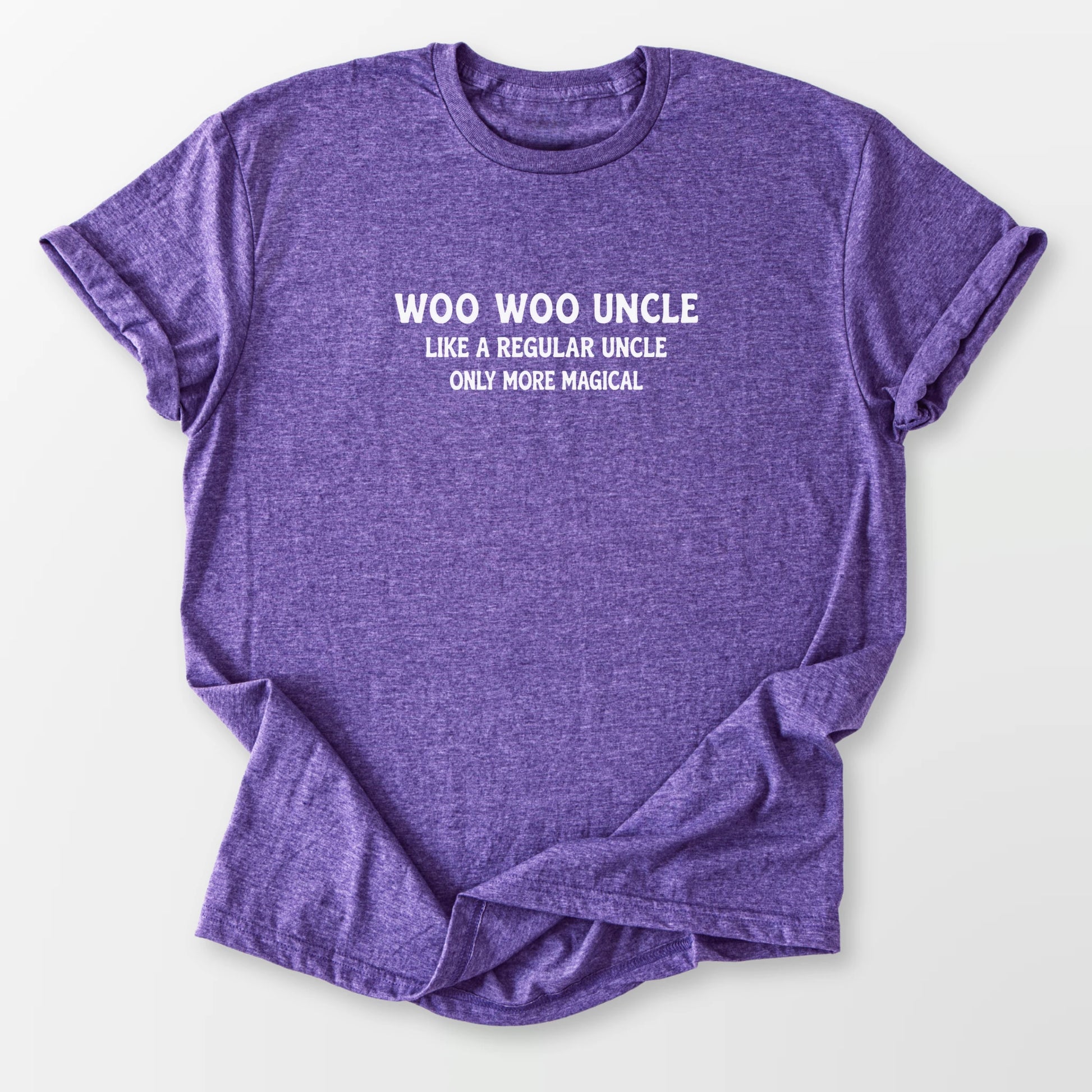 Woo Woo Uncle Tee Heather Purple T-Shirt