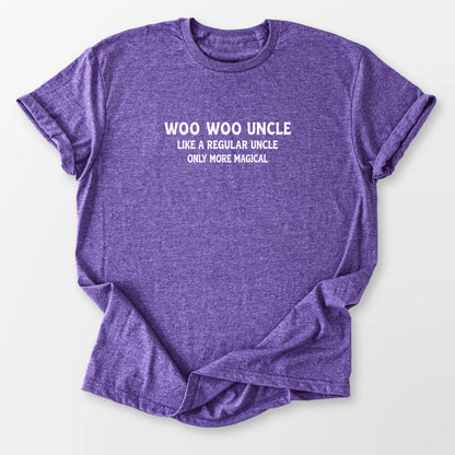 Woo Woo Uncle Tee Heather Purple T-Shirt